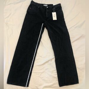 Black high rise straight leg jeans 33” inseam